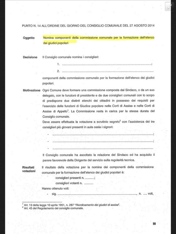 Punto 14: Componenti commissione comunale per elezione giudici popolari #opendalmine http://t.co/avRLzQCkxF